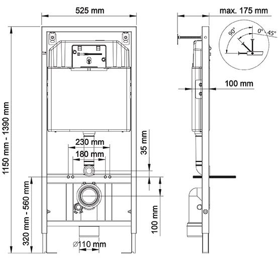 Инсталляция для скрытого монтажа Berges Novum L1 с кнопкой белая, 040211