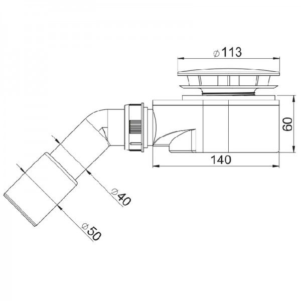 Сифон для поддонов Good Door ESSENTIA, FLOW, STELLA, A417CH50-03