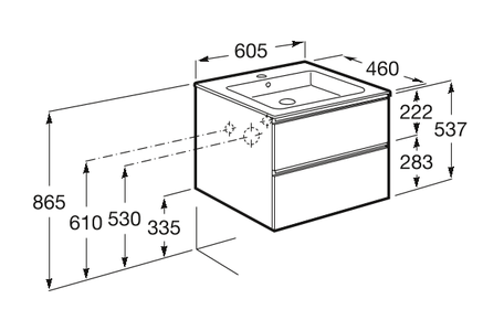 Модуль 2 ящика Roca The Gap New 60, 7857550806