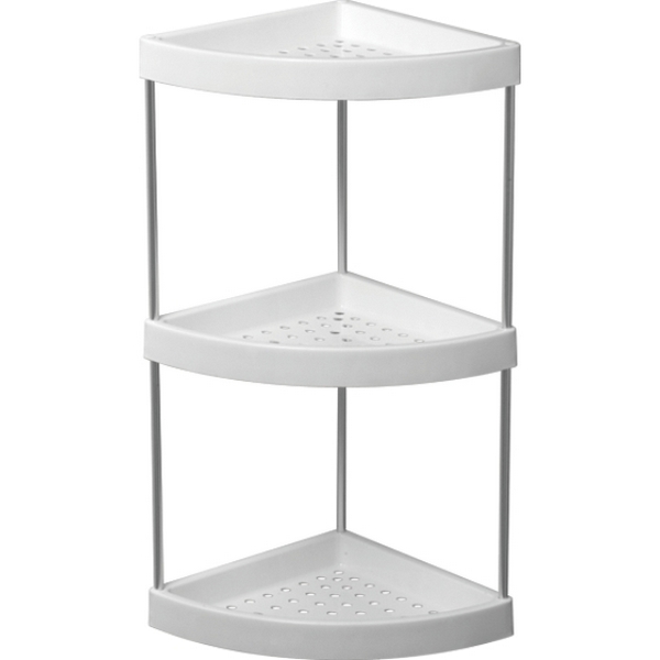 Полка угловая 3-х ярусная белый пластик Ledeme L362-3