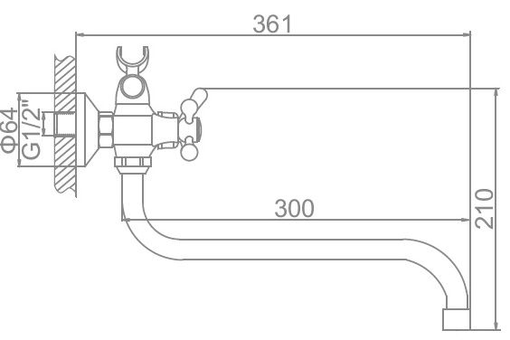 Смеситель для ванны Ledeme L2227