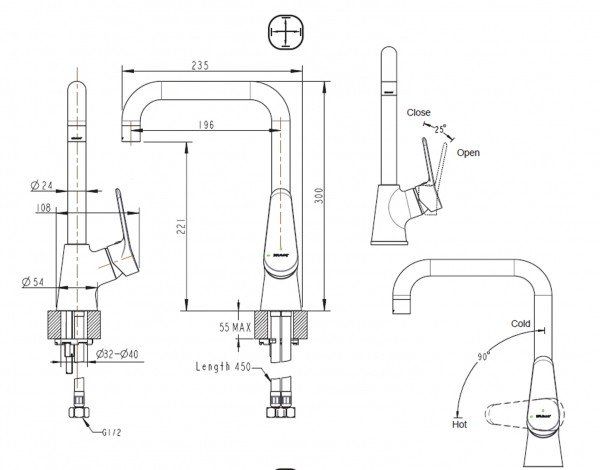 Смеситель для кухни Bravat Eco-K F7111147C-1