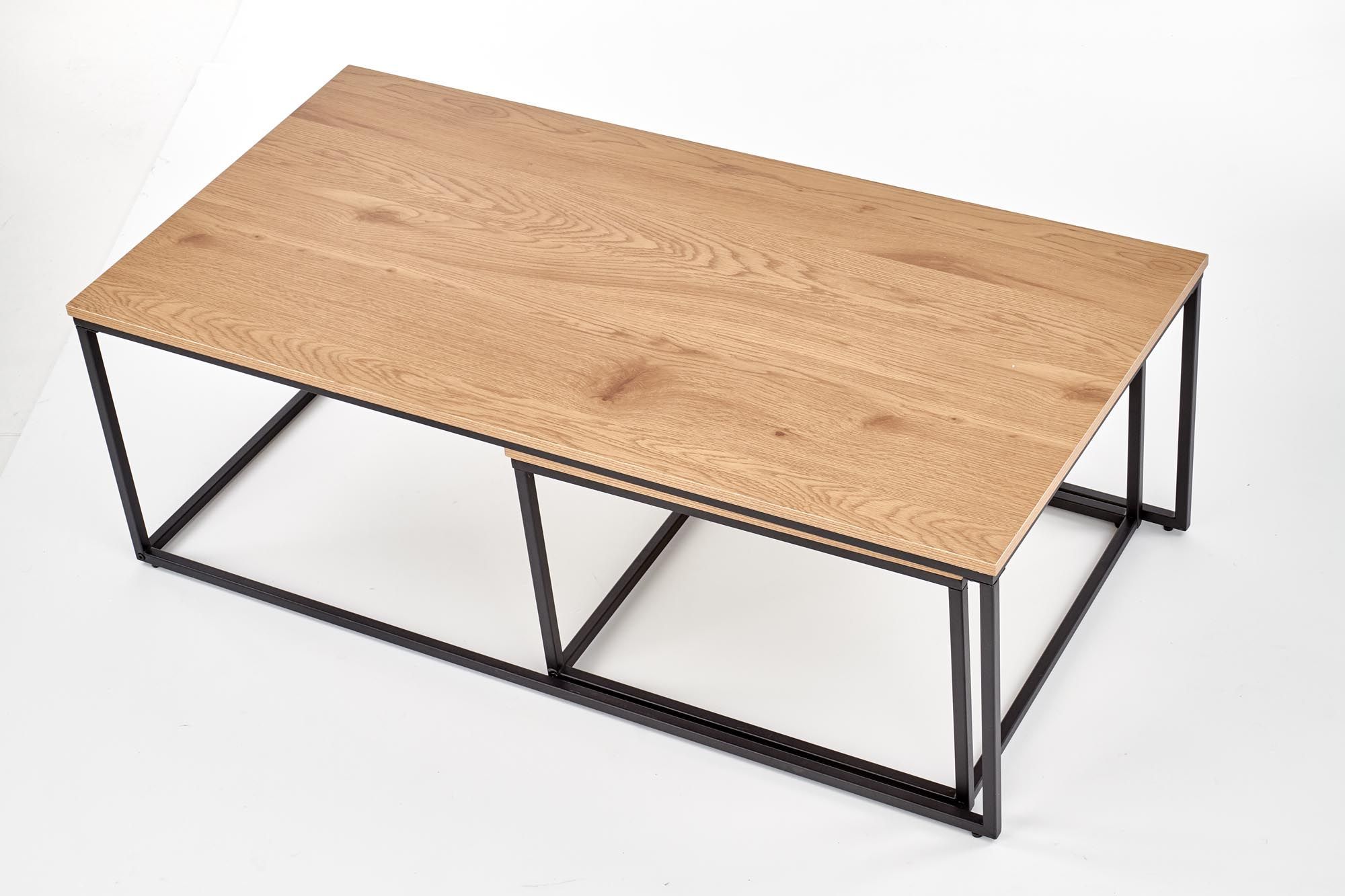 Комплект Halmar Alaska (2 стола журнальных) дуб золотой/черный, V-CH-ALASKA-LAW