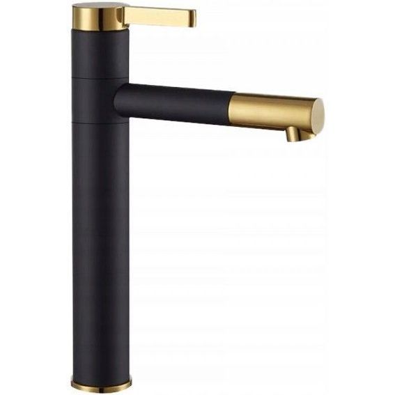 Смеситель для умывальника Rea Smart Black/Gold, REA-B7402