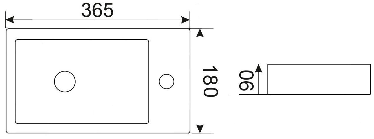 Раковина для ванной Ceramalux 36.5x18, 9272L