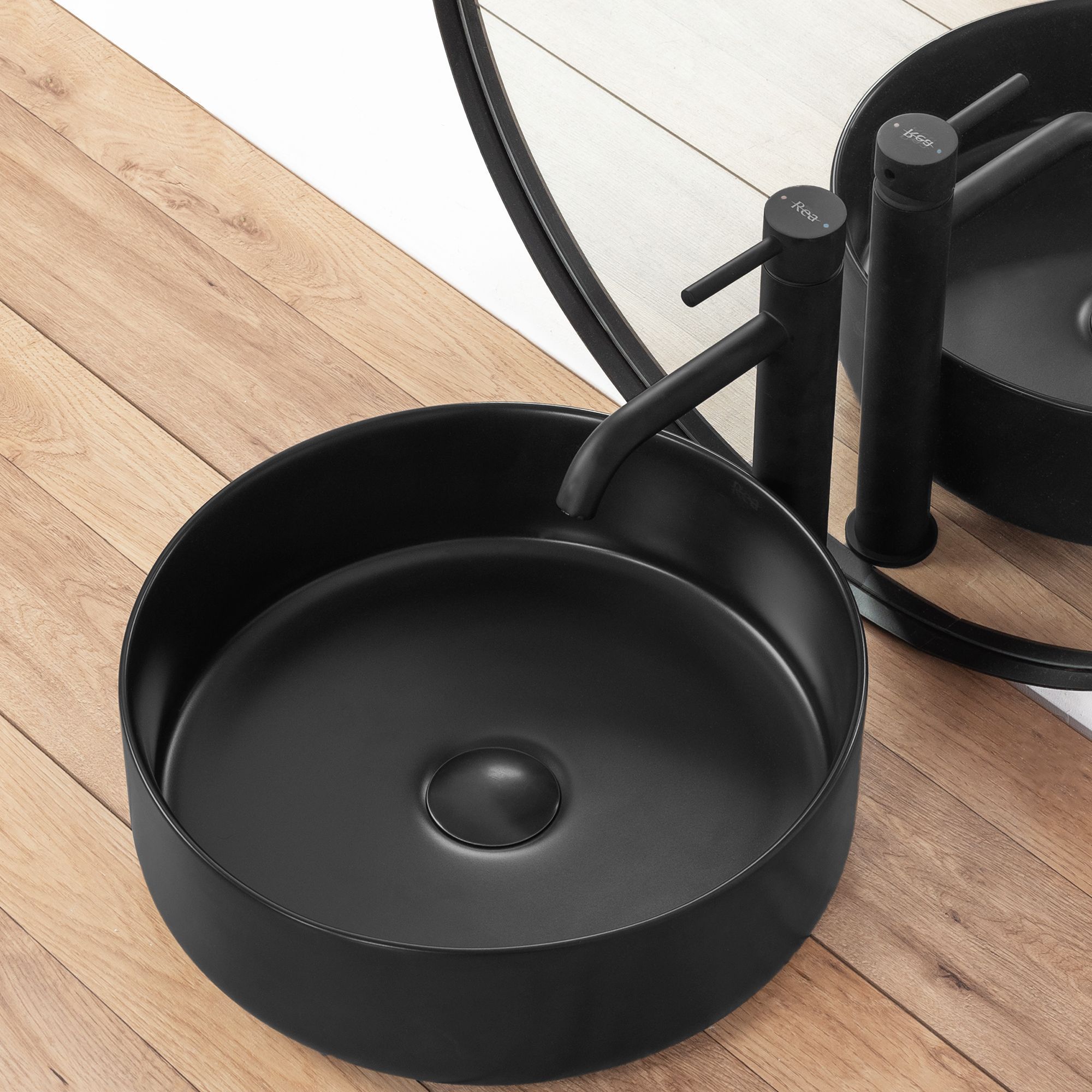 Умывальник Rea Sami Black Matt 36x36, REA-U1899