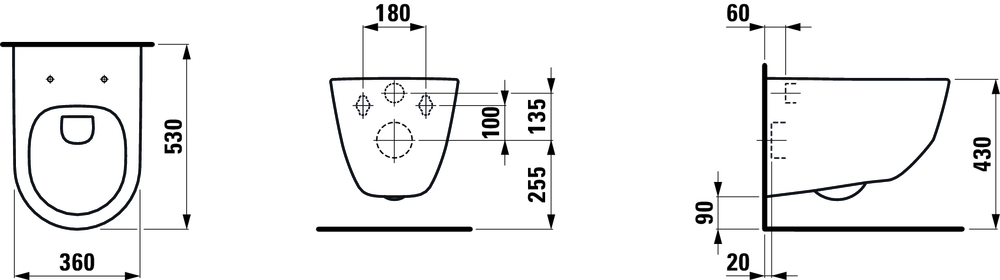 Подвесной унитаз Laufen Pro Rimless LCC, 8.2096.6.400.000.1