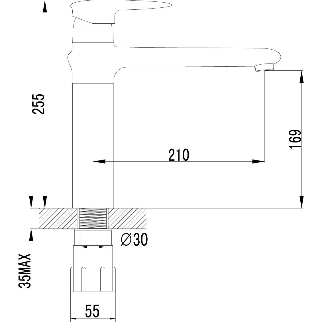 Смеситель для кухни с поворотным изливом Lemark Status, LM4404C