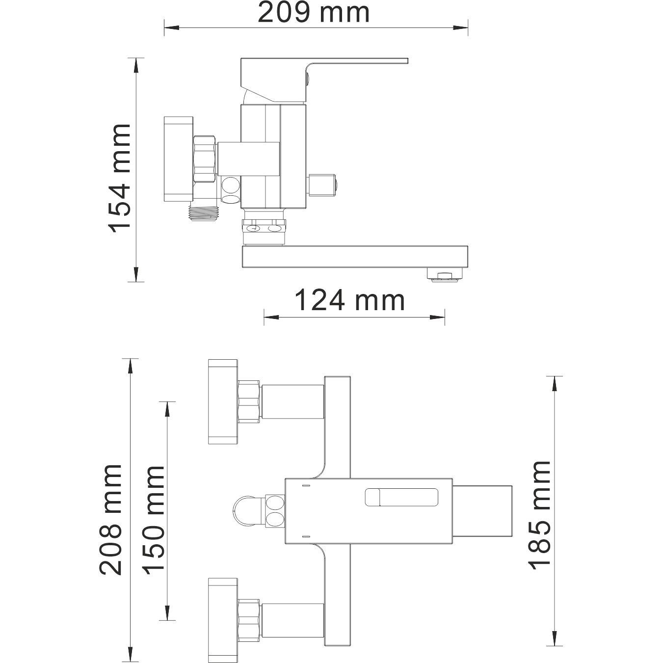 Смеситель для ванны с коротким изливом WasserKRAFT Alme, 1501