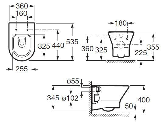 Унитаз подвесной Roca Nexo Rimless, A34664L000