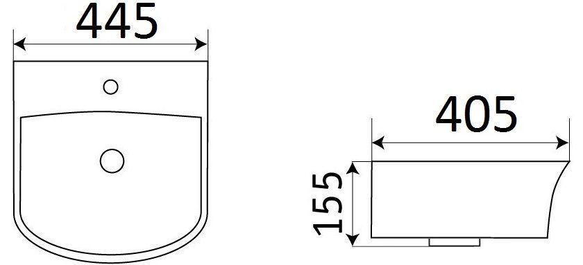 Раковина для ванной Ceramalux 45x40, 78369А