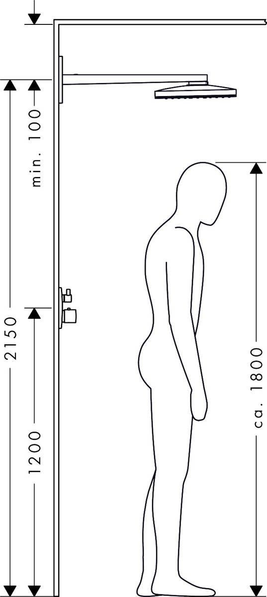 Верхний душ Hansgrohe Rainmaker 460 1jet с держателем, 24003600