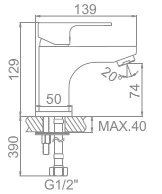 Смеситель для умывальника белый Ledeme L1003W