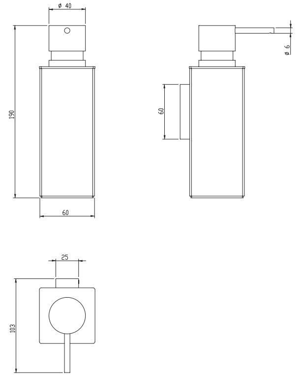 Дозатор для жидкого мыла Omnires Uni, UN10720/KCR