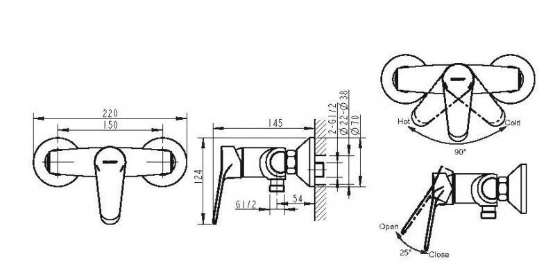 Смеситель для душа Bravat Emeralda F9135147CP-01