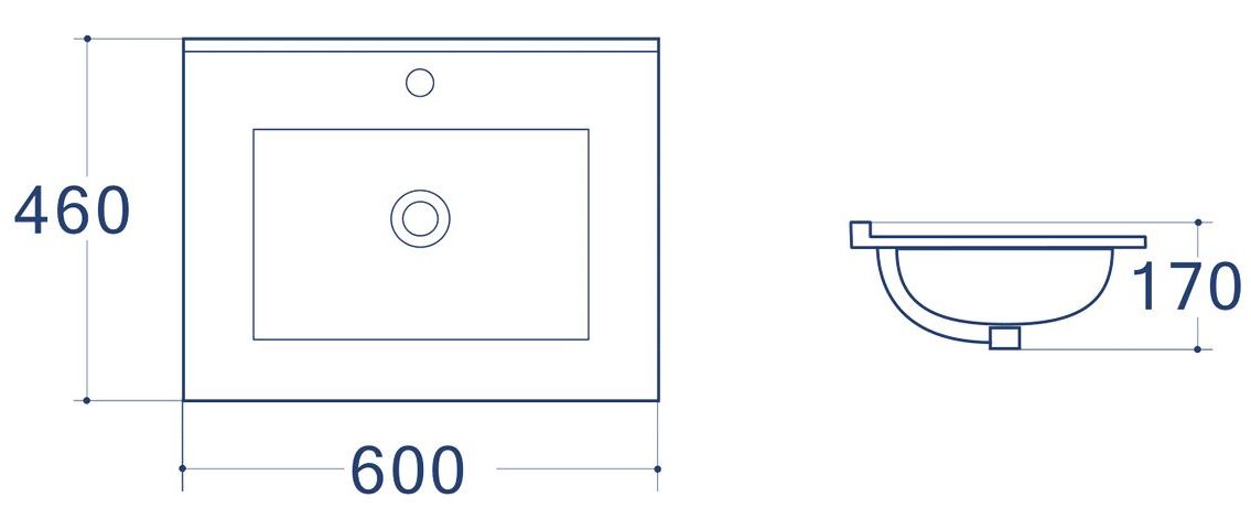 Умывальник Uptrend Neva 60x46, UP4530-600