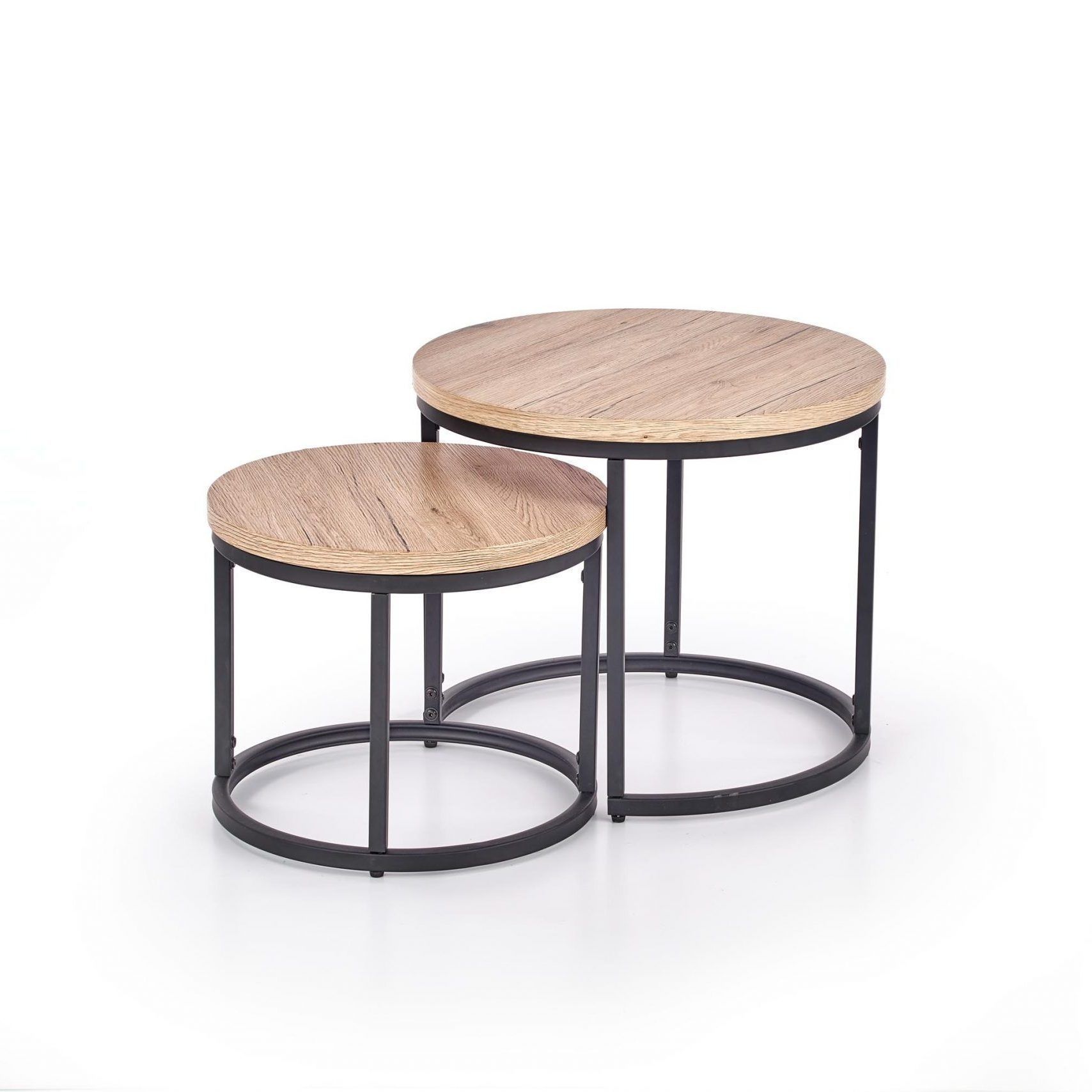 Комплект Halmar Oreo (2 стола журнальных) дуб сан ремо/черный, V-CH-OREO-LAW-DAB_SAN_REMO