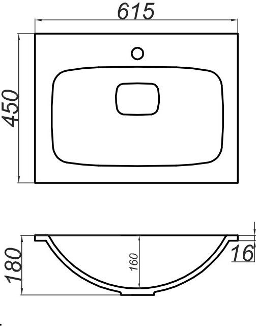 Умывальник Aqwella Malaga 60x45, Mal.06.04.D