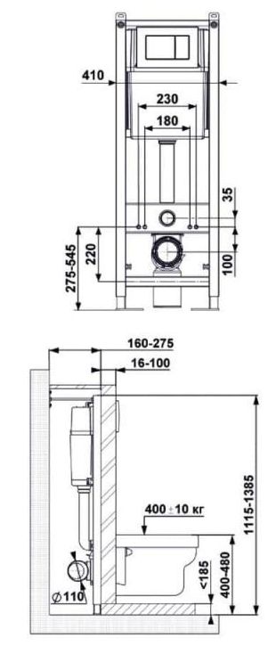Комплект Berges Atom Line, кнопка хром глянцевый, унитаз Albit S, сиденье Top Slim, 042443