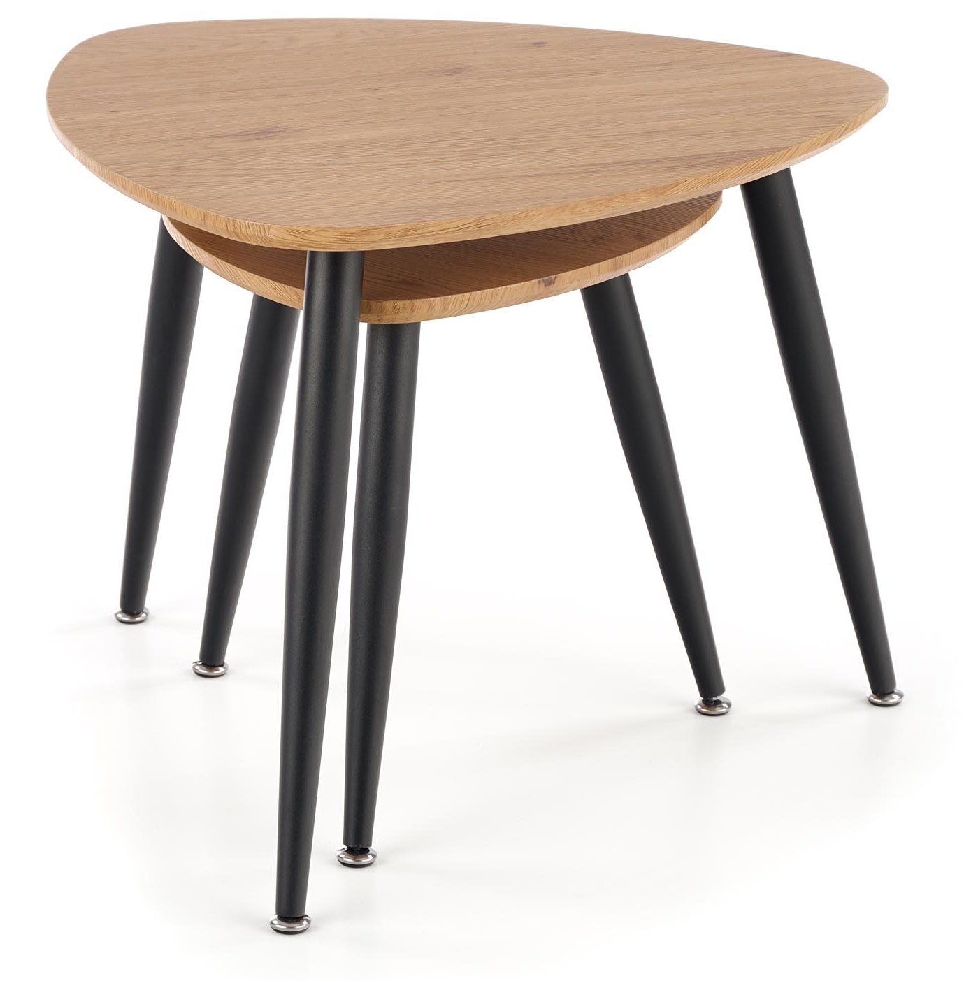 Комплект Halmar Nieca 2 (2 стола журнальных) дуб золотой/черный, 40/40/41 и 60/60/49, V-CH-NICEA_2-LAW