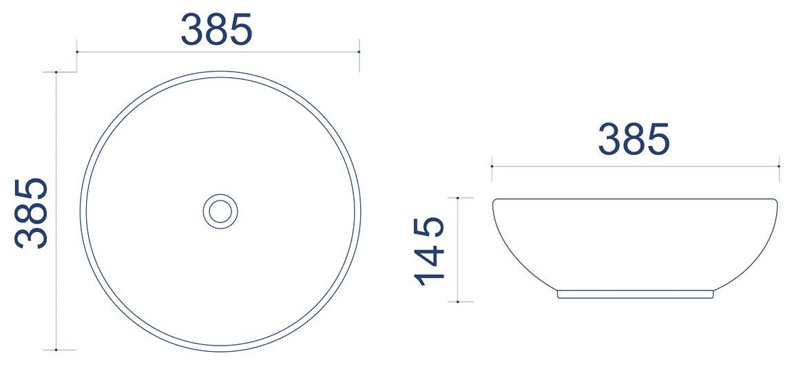 Накладной умывальник Uptrend Lena L 38.5x38.5, UP4005-2