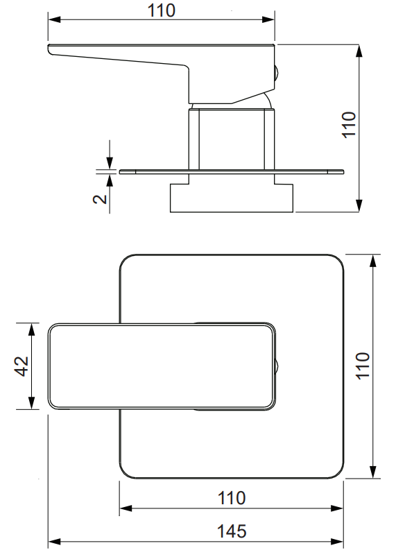 Смеситель для душа скрытого монтажа Omnires Parma, PM7445BL