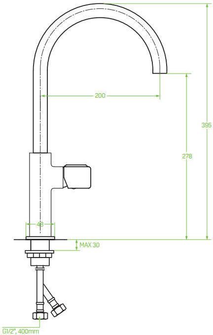 Смеситель для кухонной мойки Laveo Pretto черный, BAO_768D