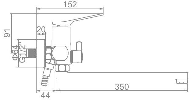 Смеситель для ванны Ledeme L2275