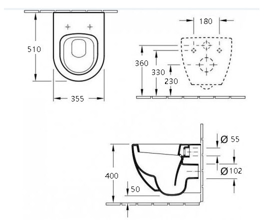 Унитаз подвесной Esbano Azul Black Matt