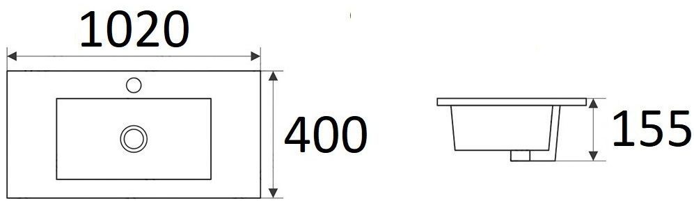 Раковина для ванной Ceramalux 100x39.5, 9393-100