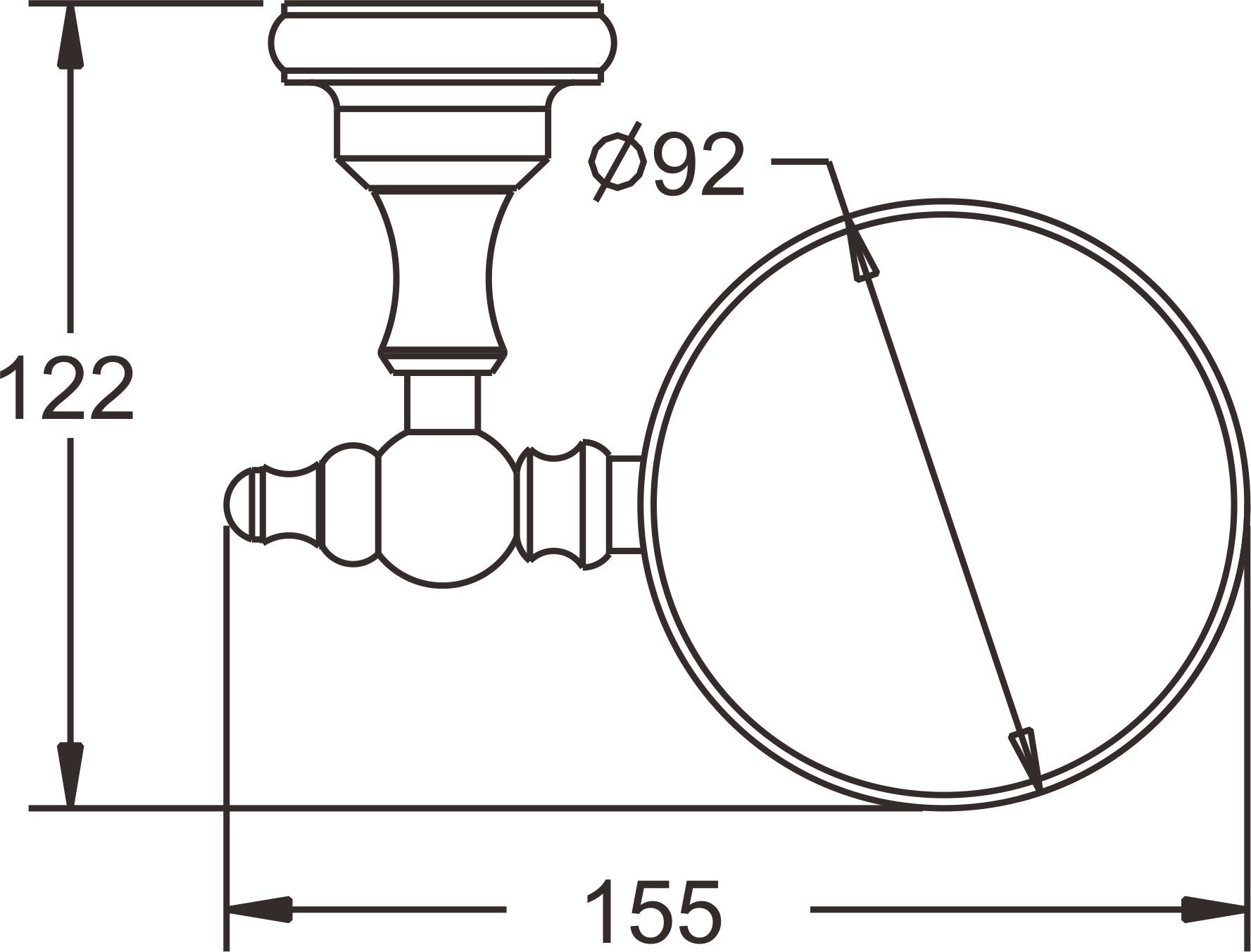 Ерш для унитаза Rose, RG1100Q