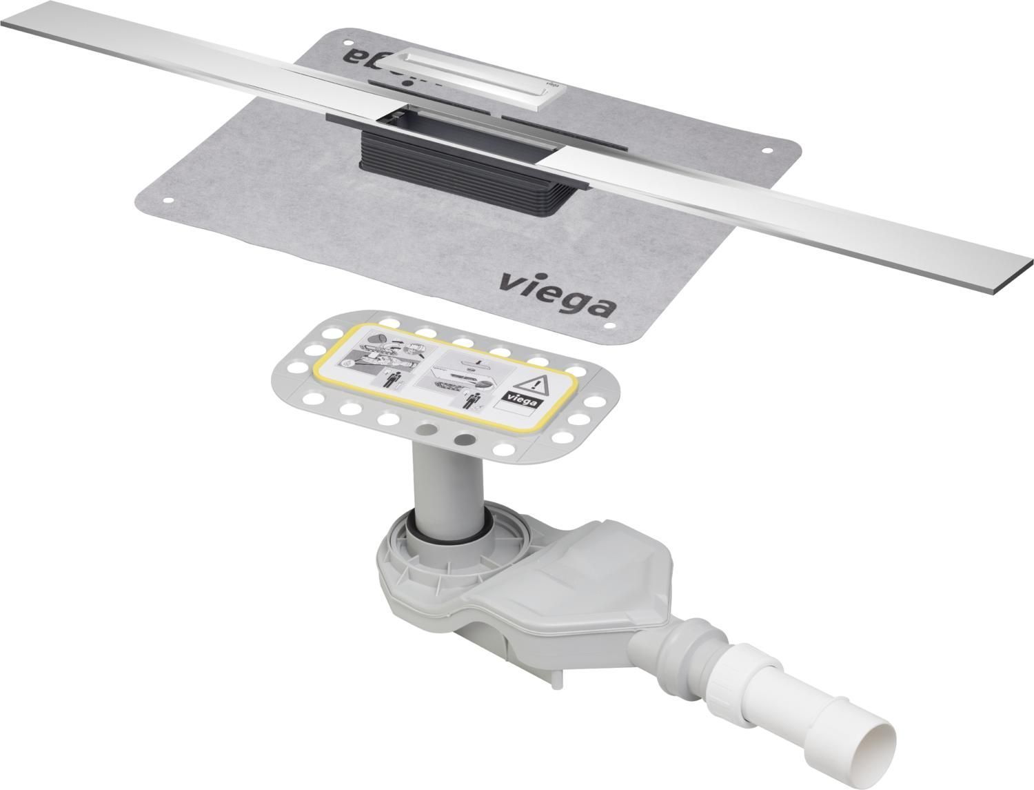 Душевой лоток Viega Advantix Cleviva с вкладкой Advantix Visign C1, плоская модель 800 мм