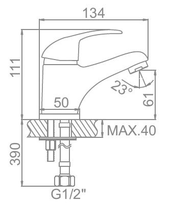 Смеситель для умывальника Ledeme L1015