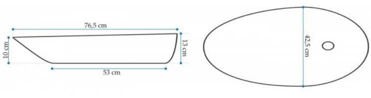 Раковина для ванной Ceramalux 76x42, 7862