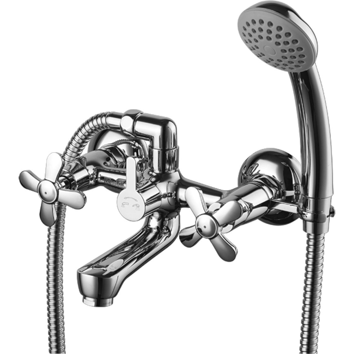 Смеситель для ванны двуручный с коротким изливоминами Lemark Partner, LM6542C