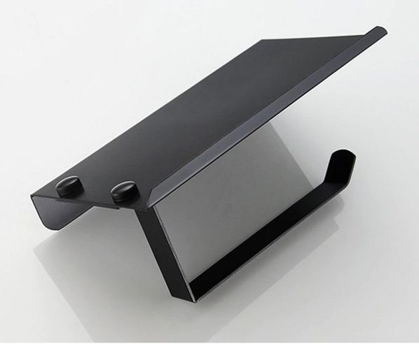 Держатель туалетной бумаги с полкой (черный) Ledeme L5503-4