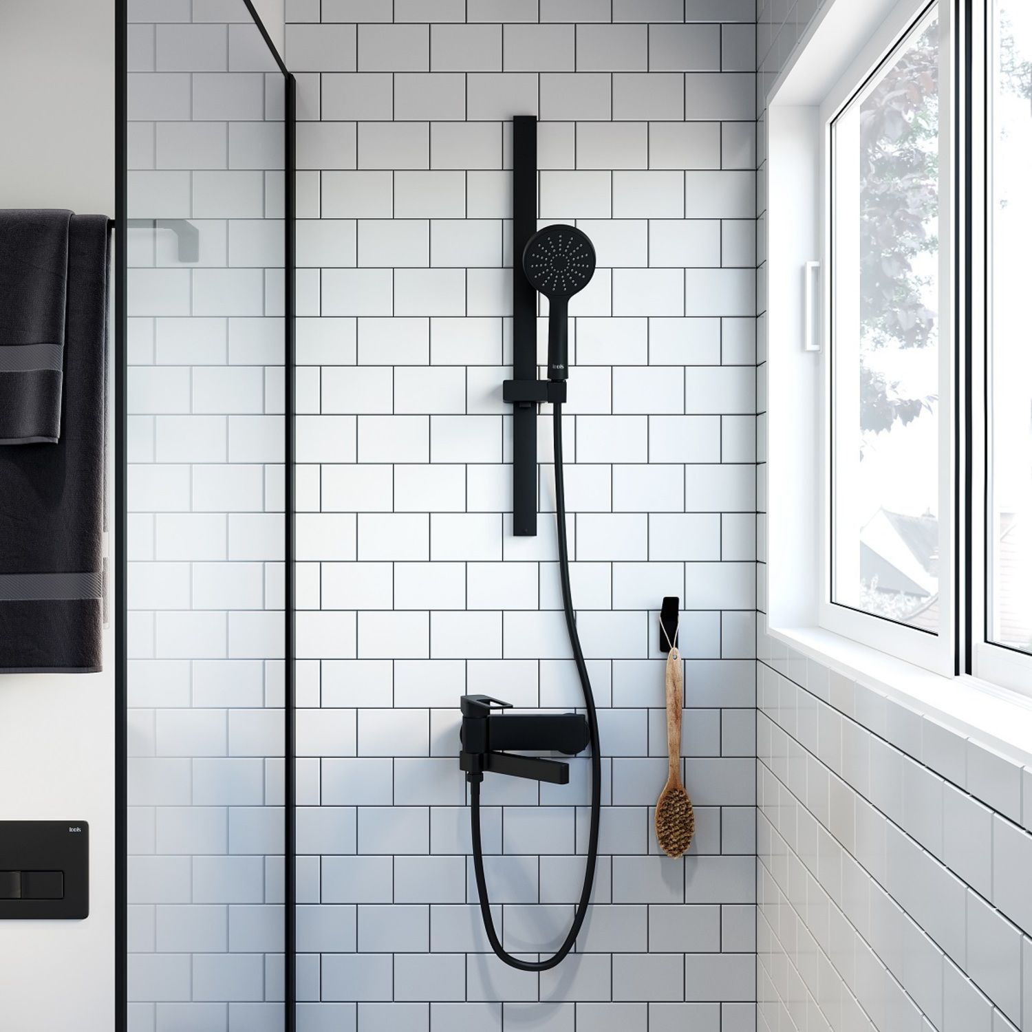 Шланг для душа, черный, ПВХ, 1.5 м, Iddis, 04P15BLi19