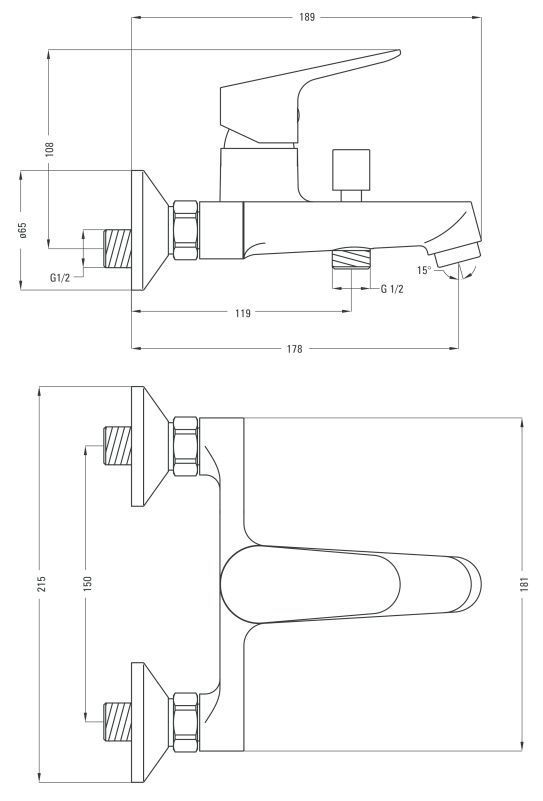 Смеситель для ванной Deante Chaber, BGC_010M