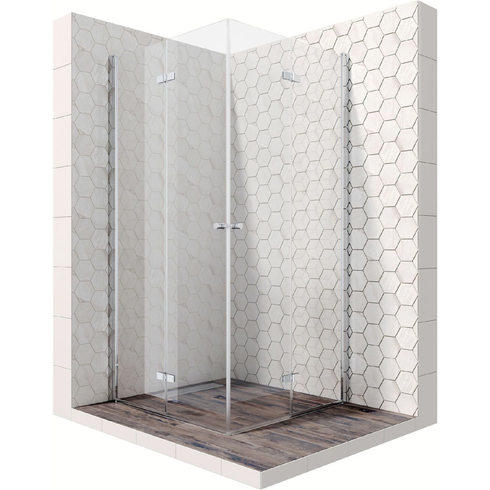 Квадратное душевое ограждение с распашными дверями Ambassador Nord