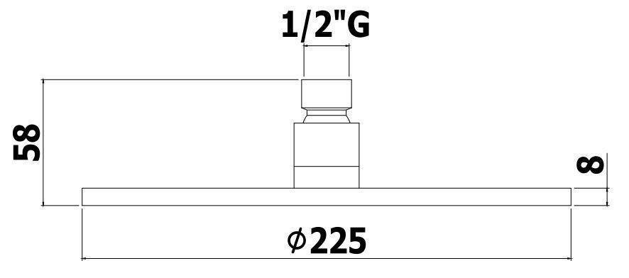 Душ верхний 22,5см Paffoni Light нержавеющая сталь, ZSOF074ST