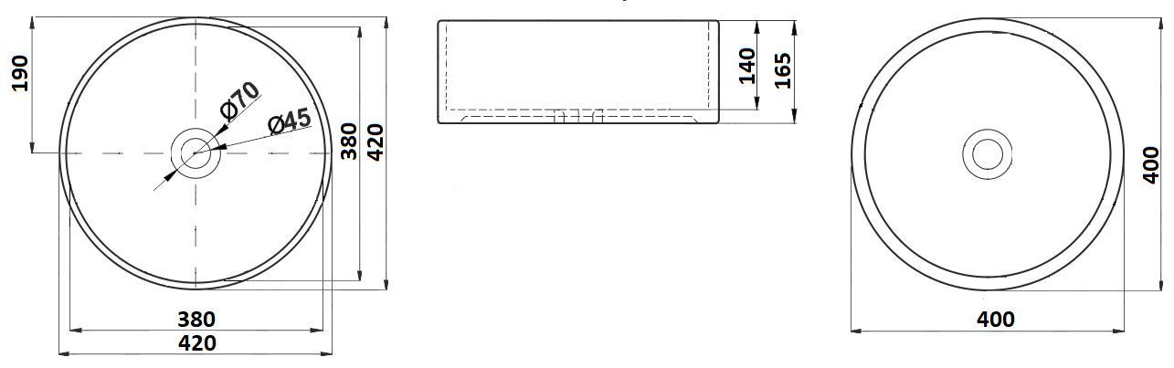 Раковина для ванной Ceramalux 41.5x41.5, C1056
