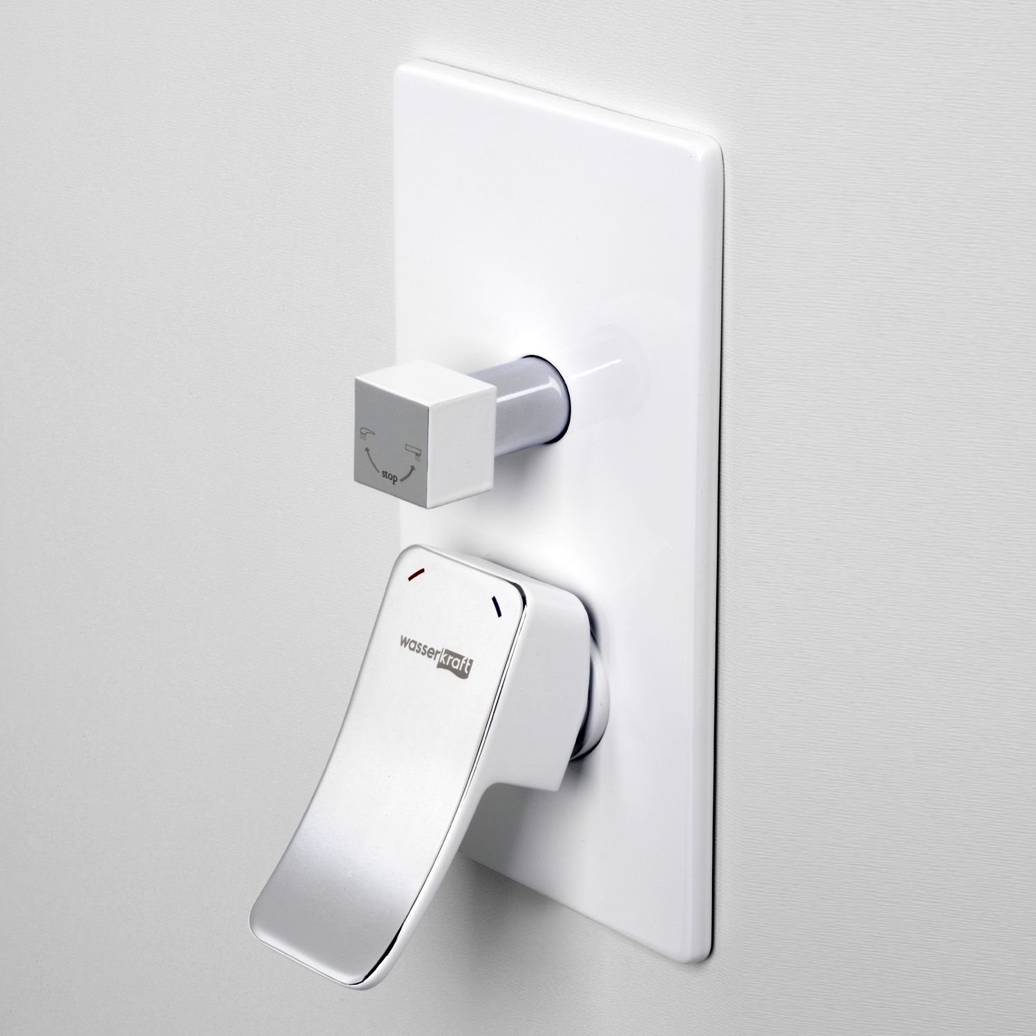 Смеситель для ванны и душа WasserKRAFT Aller, 10641WHITE