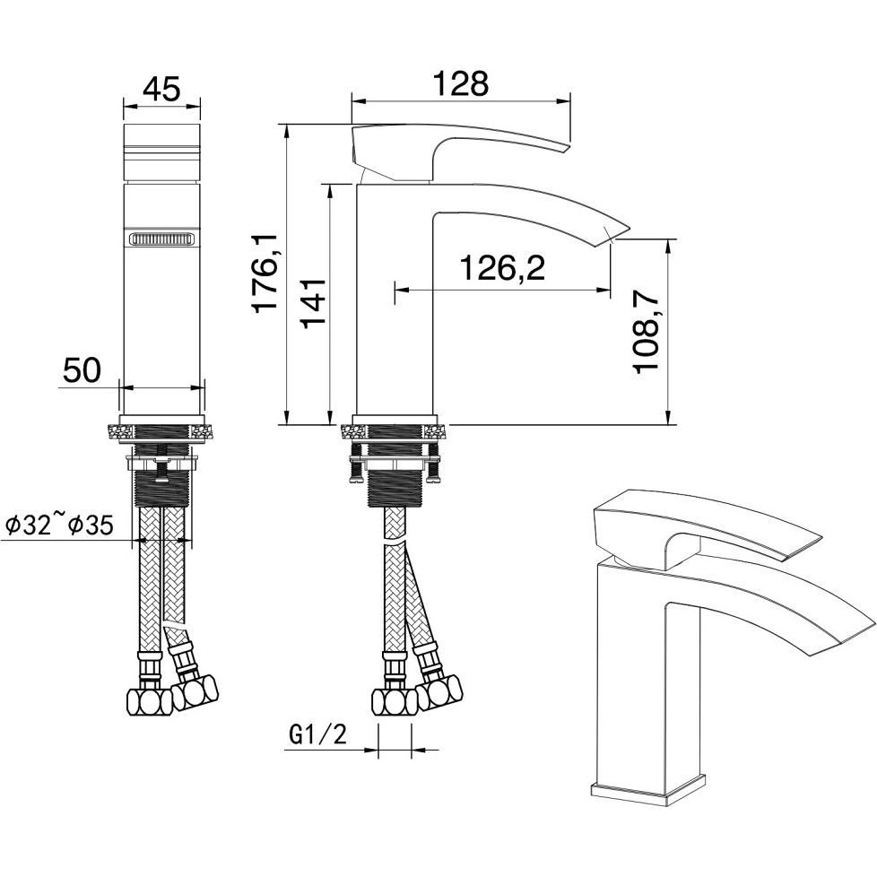 Смеситель для умывальника Vivi Felice 2030B