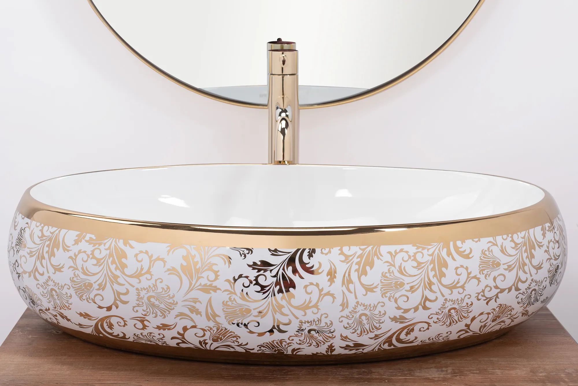 Умывальник Rea Meryl White/Gold 60x40.5, REA-U5054