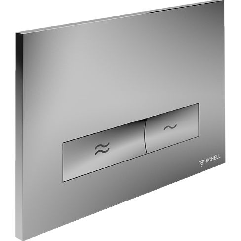 Кнопка смыва Schell Konkav матовый хром пластик, 031226499