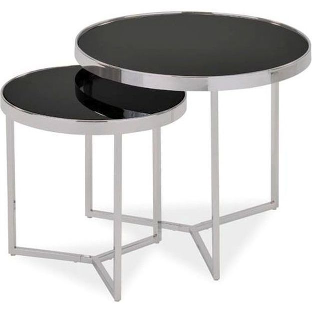 Комплект Signal Delia II, 2 стола журнальных черный/хром, DELIAIICCH