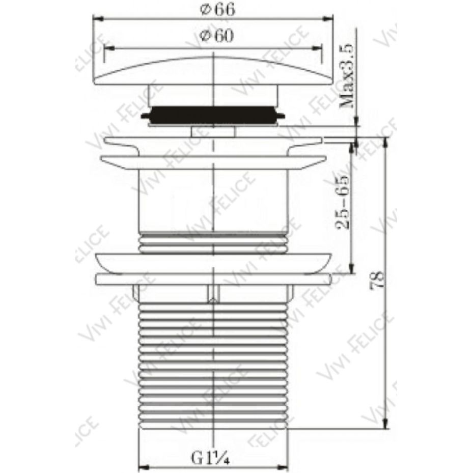 Донный клапан Vivi Felice V-5 Nickel
