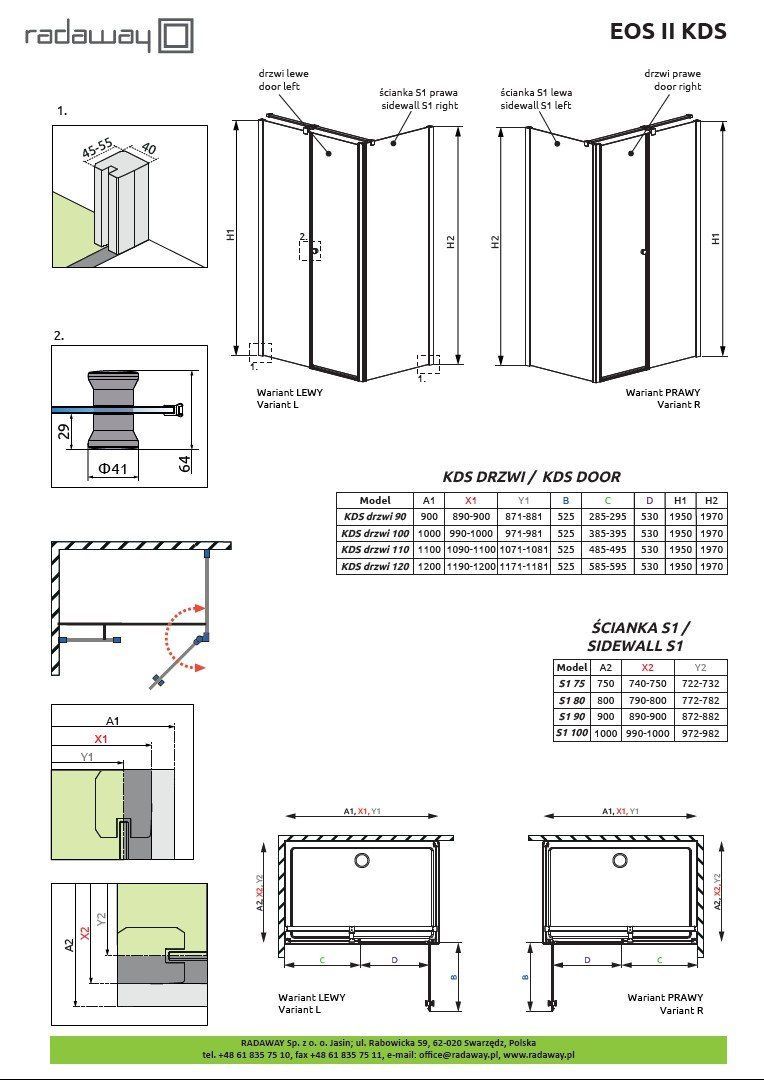 Душевая кабина Radaway Eos II KDS