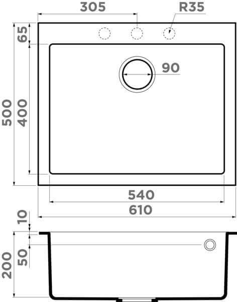 Кухонная мойка Omoikiri Bosen 61-WH (белый), 4991212
