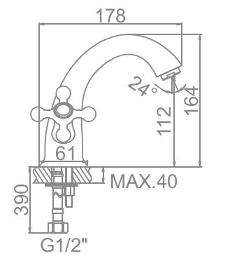 Смеситель для умывальника бронза Ledeme L1019C